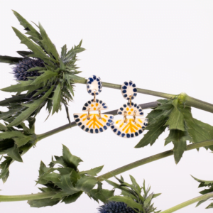 Brincos Azul & Amarelo | Pintados à mão