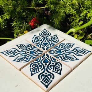 Base de Copos Azulejo Cobalto 4