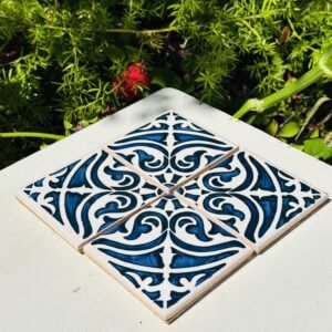 Base de Copos Azulejo Cobalto 2