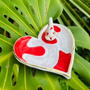 Porta Jóias Amor | Porcelana & Ouro