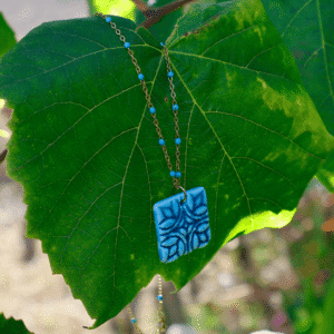 Colar Azulejo Turquesa | Porcelana