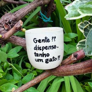 Copo Café Grés | Gente? Dispenso. Tenho um gato!