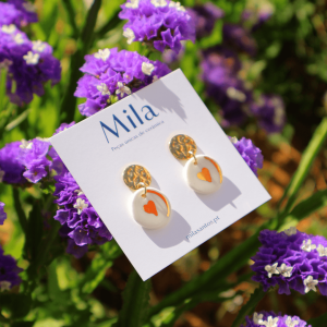 Brincos Enlace | Porcelana & Ouro